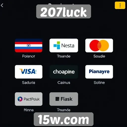 Métodos de pagamento disponíveis no 207luck